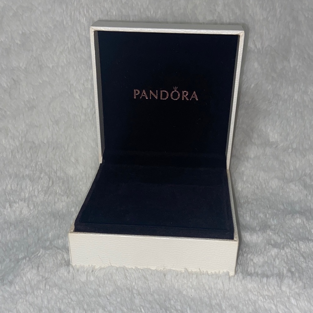 Pandora Navy and White Velvet Jewelry Box